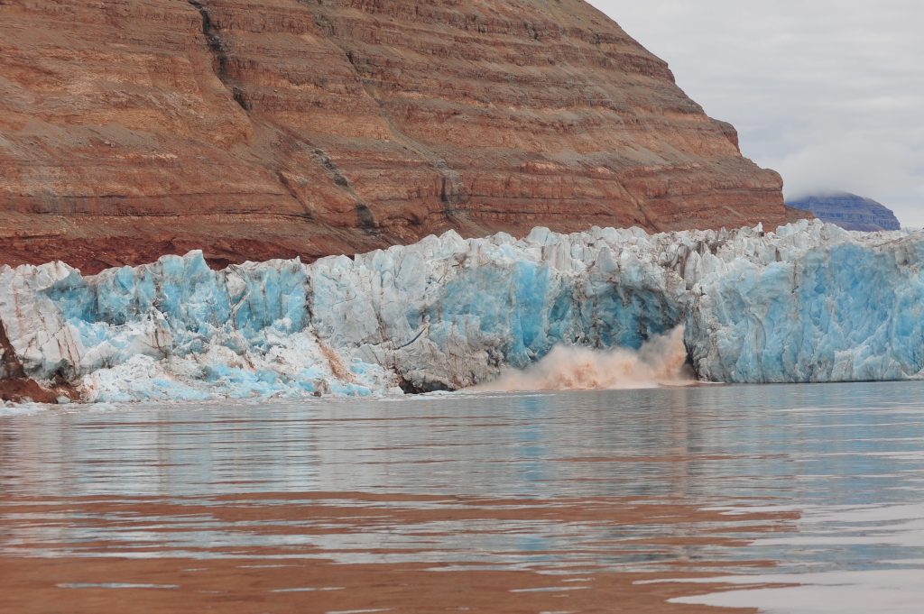 Glacier calving near Svalbard Aug 2022