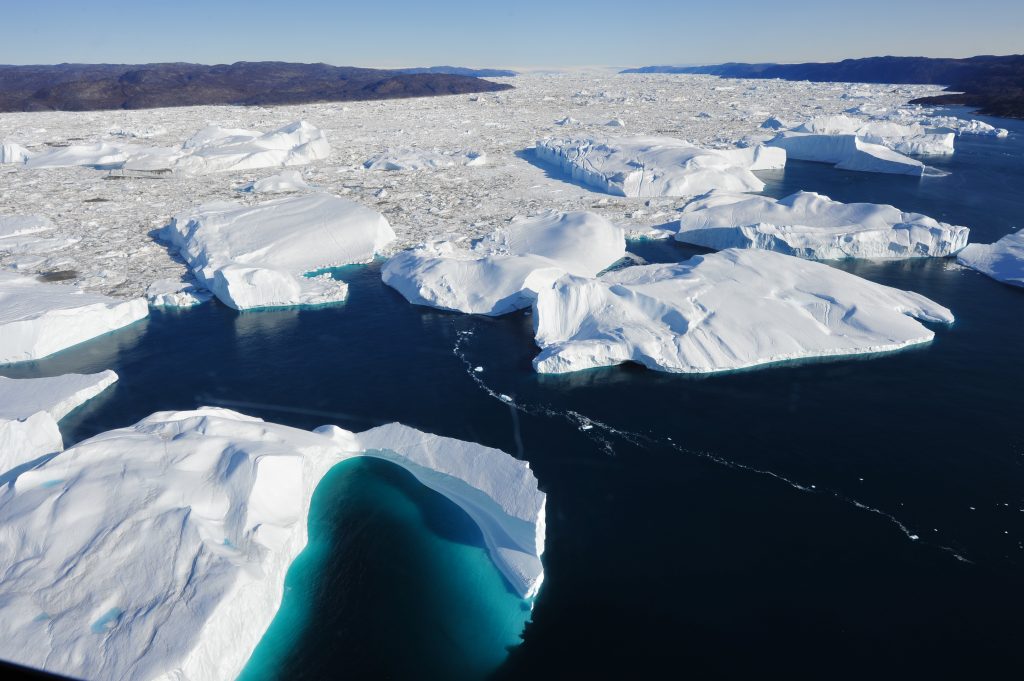 Illulissiat Glacier Greenland from the air 2019